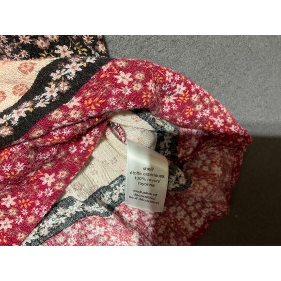 Maurice’s XL Women's Retro Boho Floral Long Sleeve Crochet Detail Blouse - Picture 3 of 5